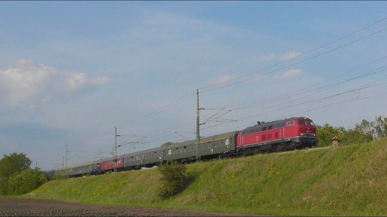 ELV BR 218 mit Charterfahrt-Sonderzug bei Gerwisch (24.05.2019)