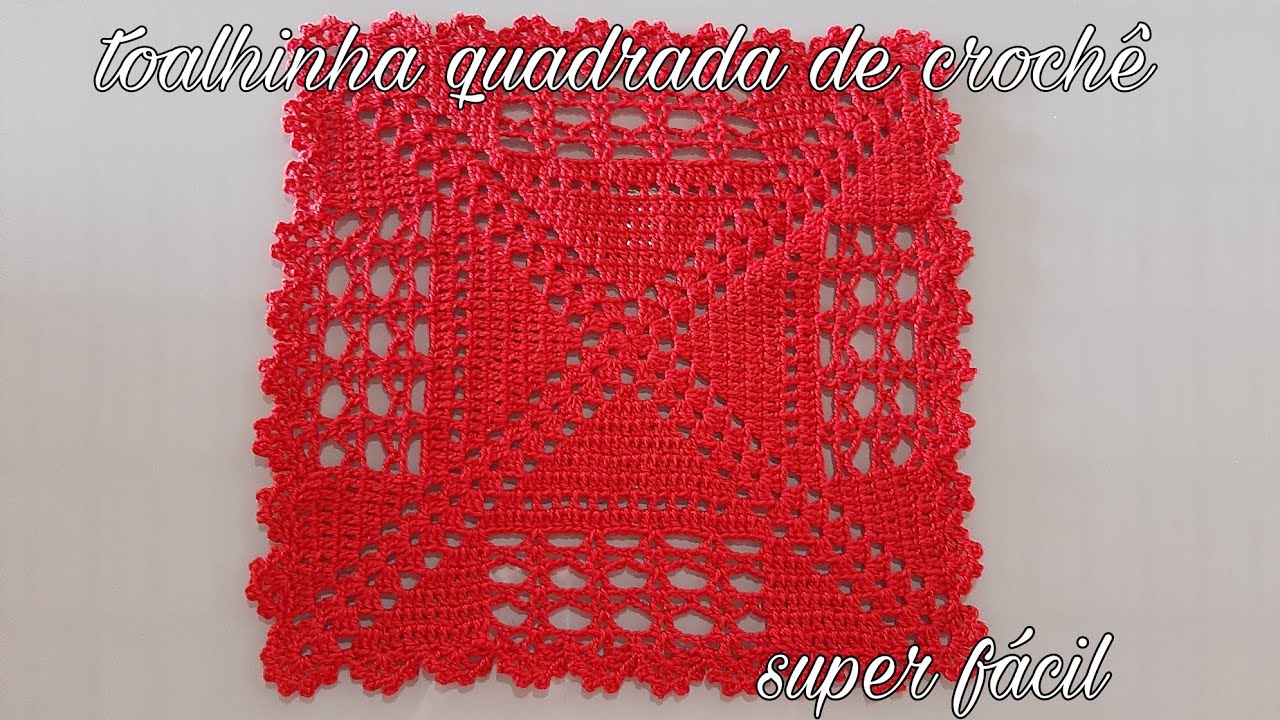 Toalhinha quadrada em crochê super fácil e econômica..fica muito linda