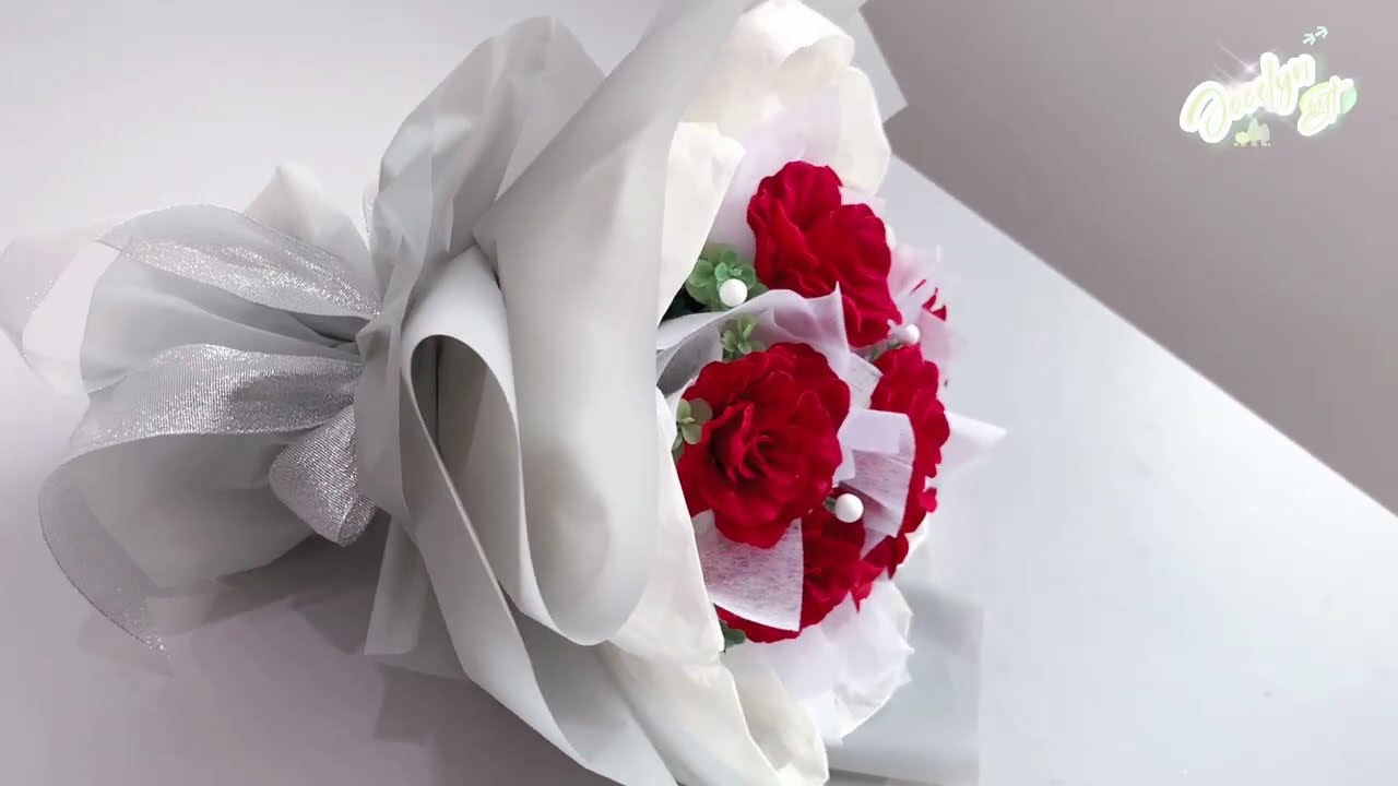 10朵玫瑰“花朵”花束包装教程/10 Rose 