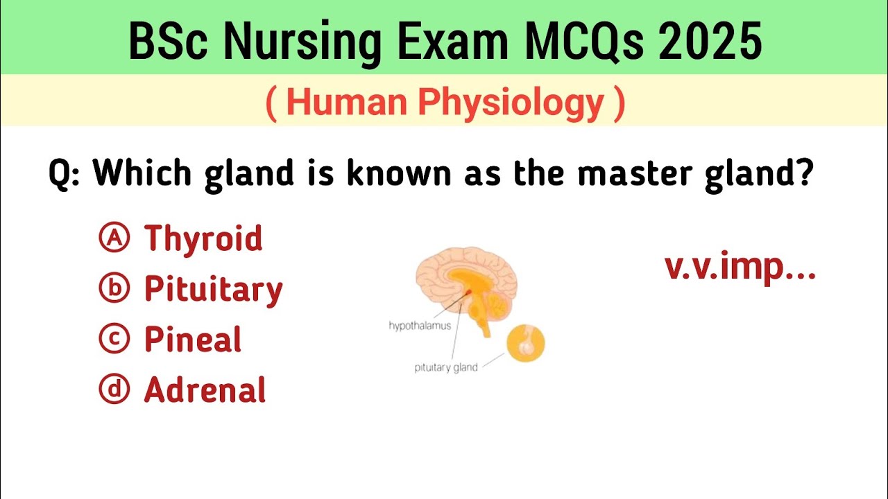 Bsc nursing entrance exam mcq questions | bsc nursing exam question paper 2025 | physiology