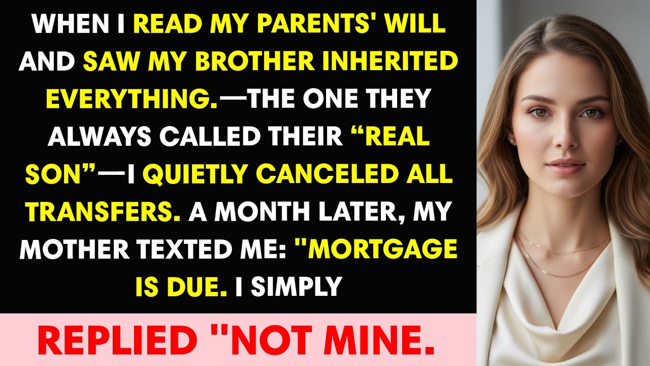When I read my parents' will and saw my brother inherited everything.—the one they always called...