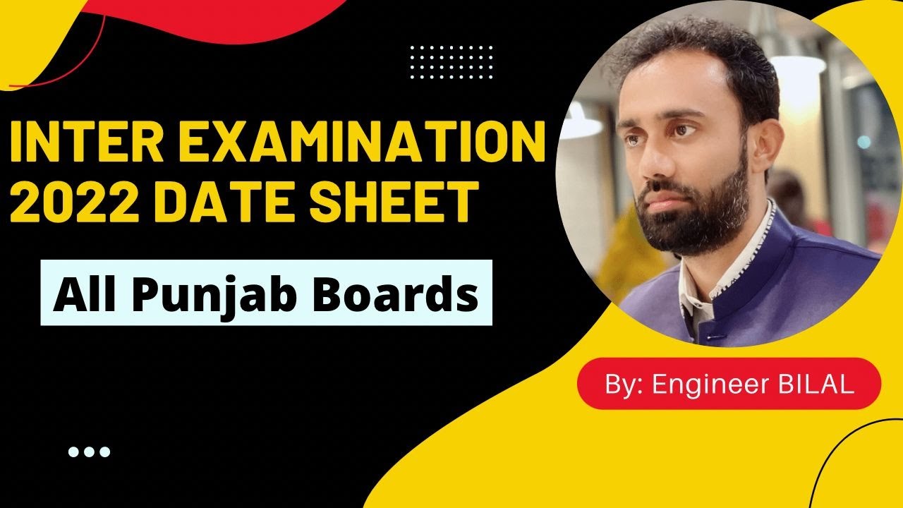 Intermediate Exam Date Sheet 2022 ǀǀ Inter Exam Schedule 2022 ǀǀ All Punjab Boards Date sheet 2022