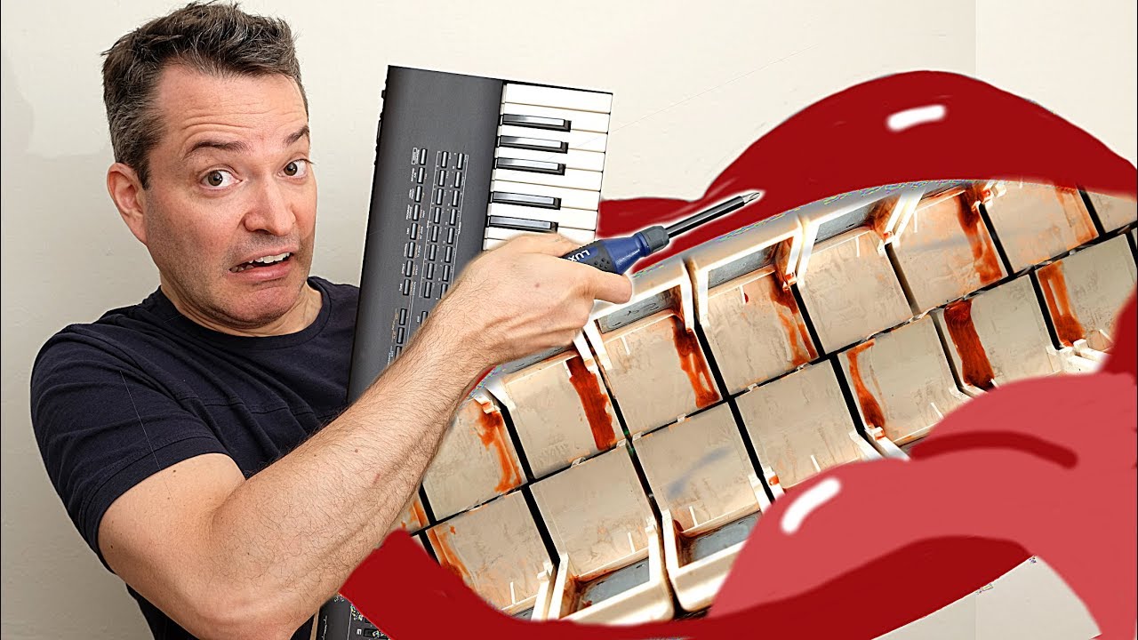 Saving a Roland JV-80 Keyboard from the Red Glue from Hell