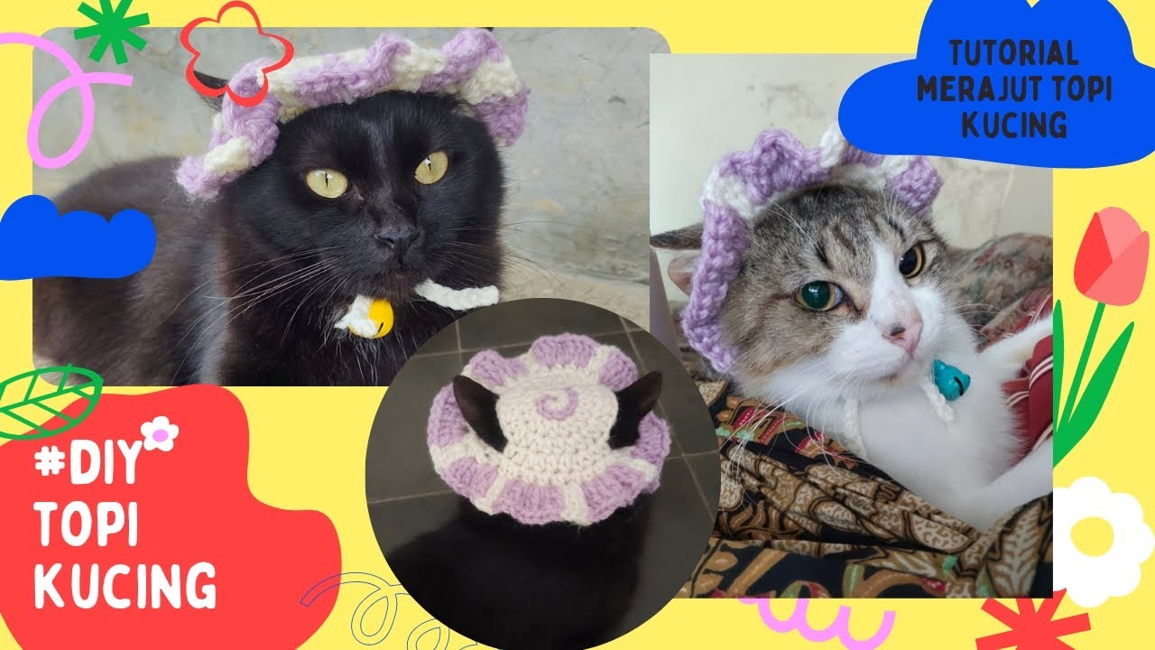 diy topi kucing || cara merajut topi untuk kucing