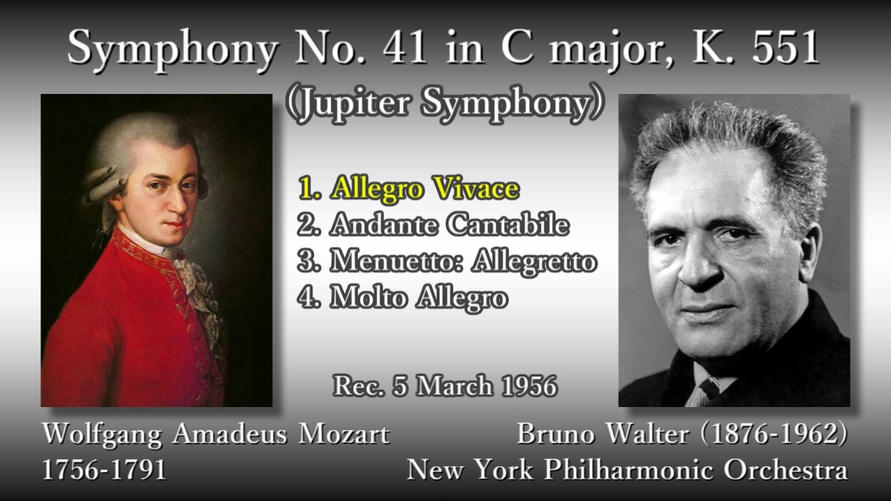 Mozart: Symphony No. 41 `Jupiter`, Walter & NYP (1956) モーツァルト 交響曲第41番 ワルター