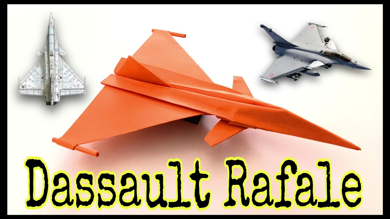 Como hacer un avión de papel caza de combate Dassault Rafale.@AvionesDePapelPeluso
