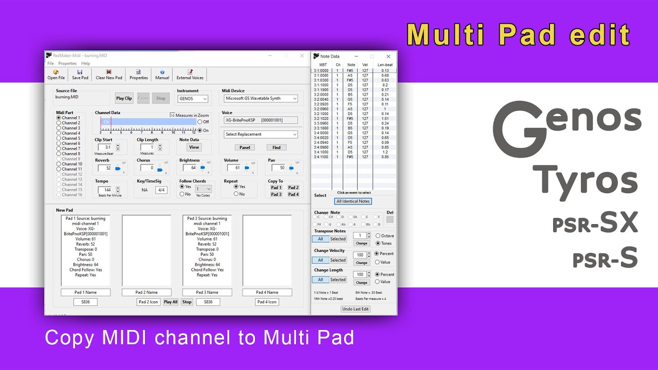 Multi Pad - how copy MIDI channel to Multipad