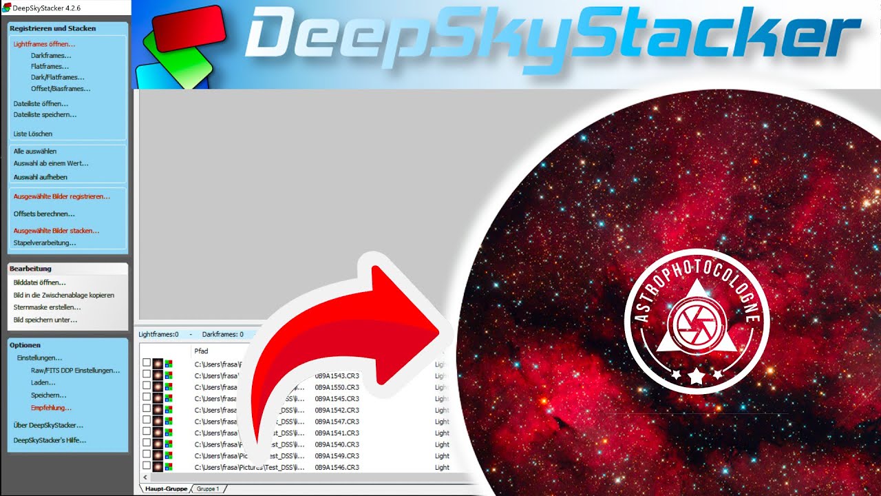 Deep Sky Stacker Anleitung 2022 // Tutorial zum stacken von DeepSky Fotos mit DSS 4.2.6