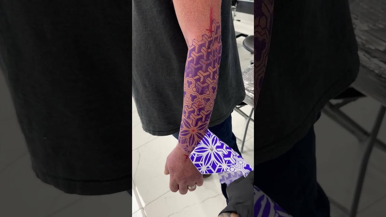 Tattoo stencil / First session  #canada #dotwork #geometrictattoo