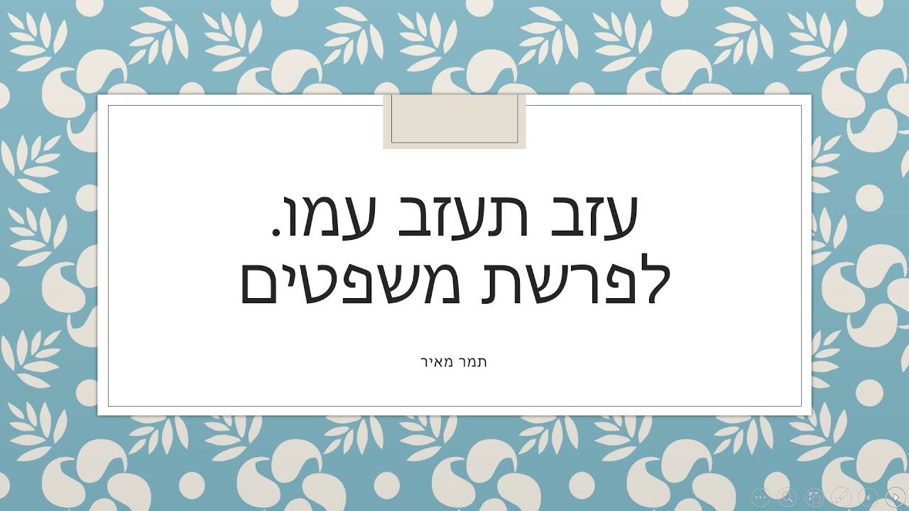 תמר מאיר לפרשת משפטים: חמורים שונאים ועזרה הדדית.