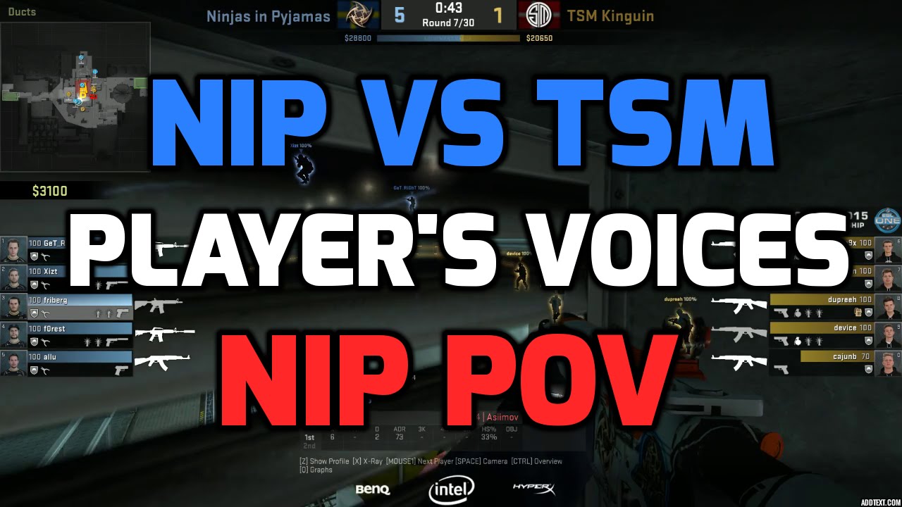 Katowice 2015 - NiP vs TSM nuke 1/4 finals players voices (NiP POV Swedish)