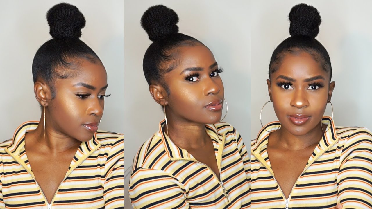 How to do a Super Sleek Top Knot Bun Using Xtreme Styling Gel on Short 4C Natural Hair!!!
