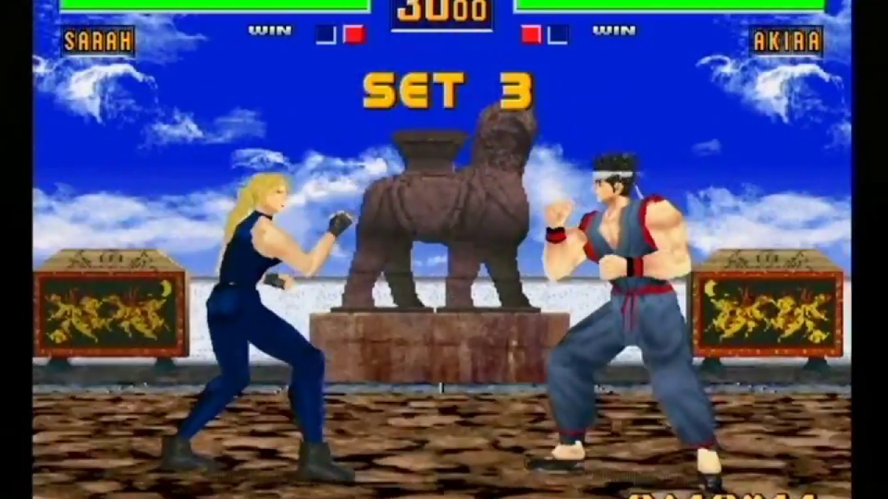 【実機】 SS バーチャファイター2 オープニングとプレイ サラでクリア / SS Virtua Fighter 2 op play Sarah