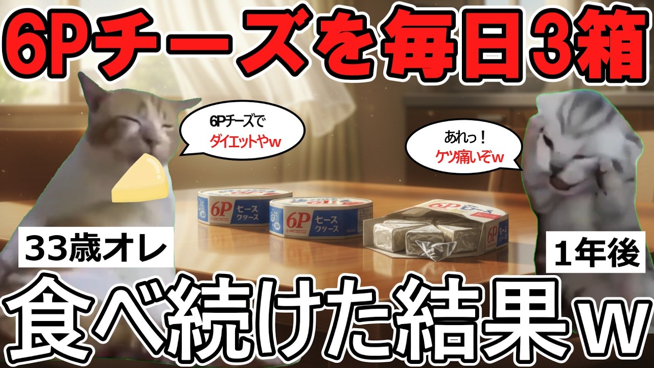 【猫ミーム】警告！ 6Pチーズを毎日3箱食べ続けた結果ｗｗ