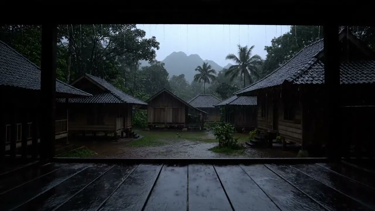 Rainy Mountain Village ASMR | 10 Hours Ambience