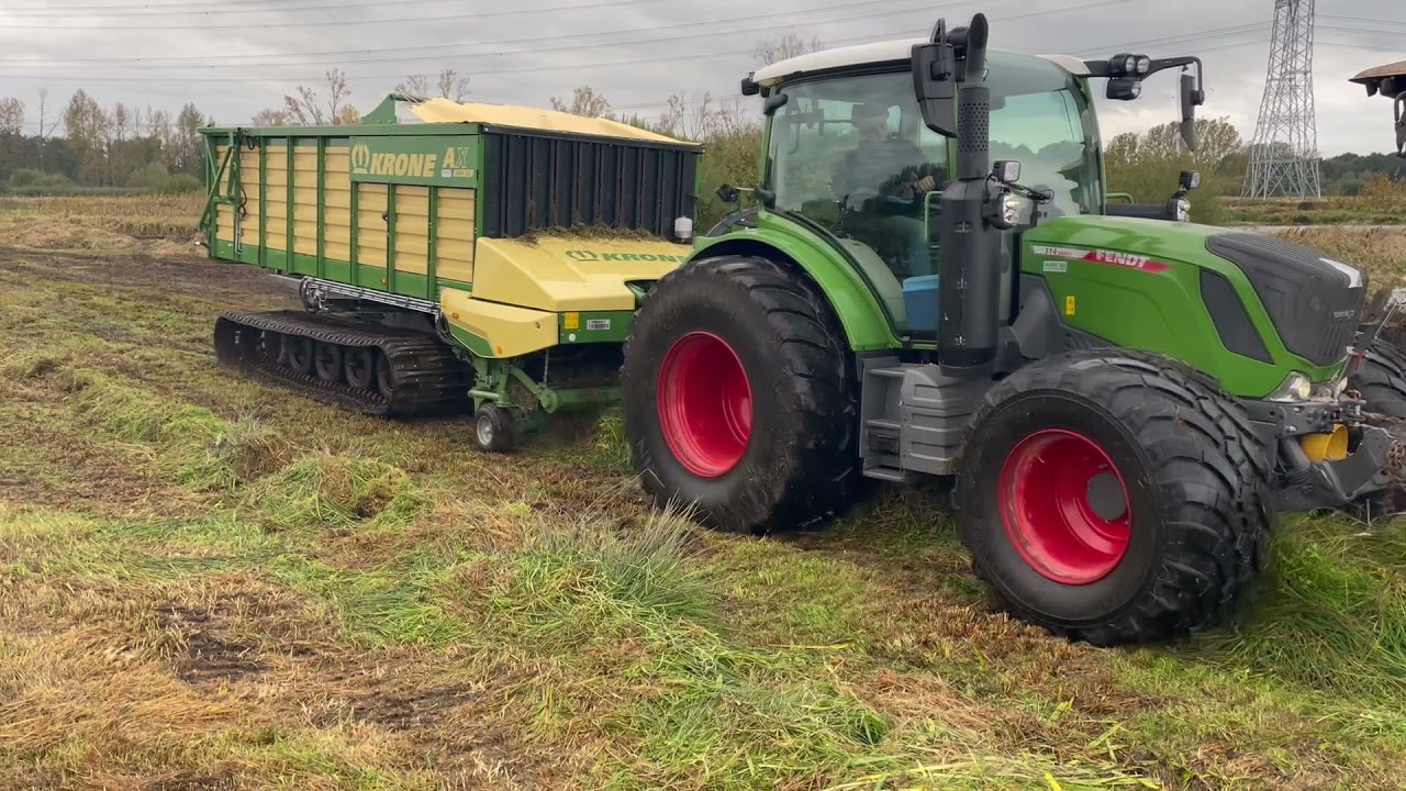 Wetlandcombi Fendt 314  - Krone AX Van Boxmeer Agro GWW Cultuur Techniek