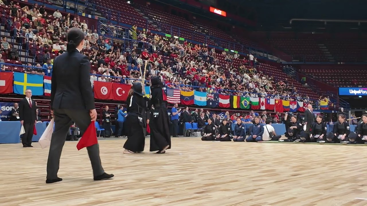 19WKC World Kendo Championship Women's Teams USA vs Spain