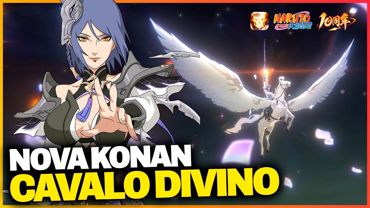 É HOJE! KONAN CAVALO DIVINO GRÁTIS – PRIMEIRAS IMPRESSÕES AO VIVO | Naruto Mobile