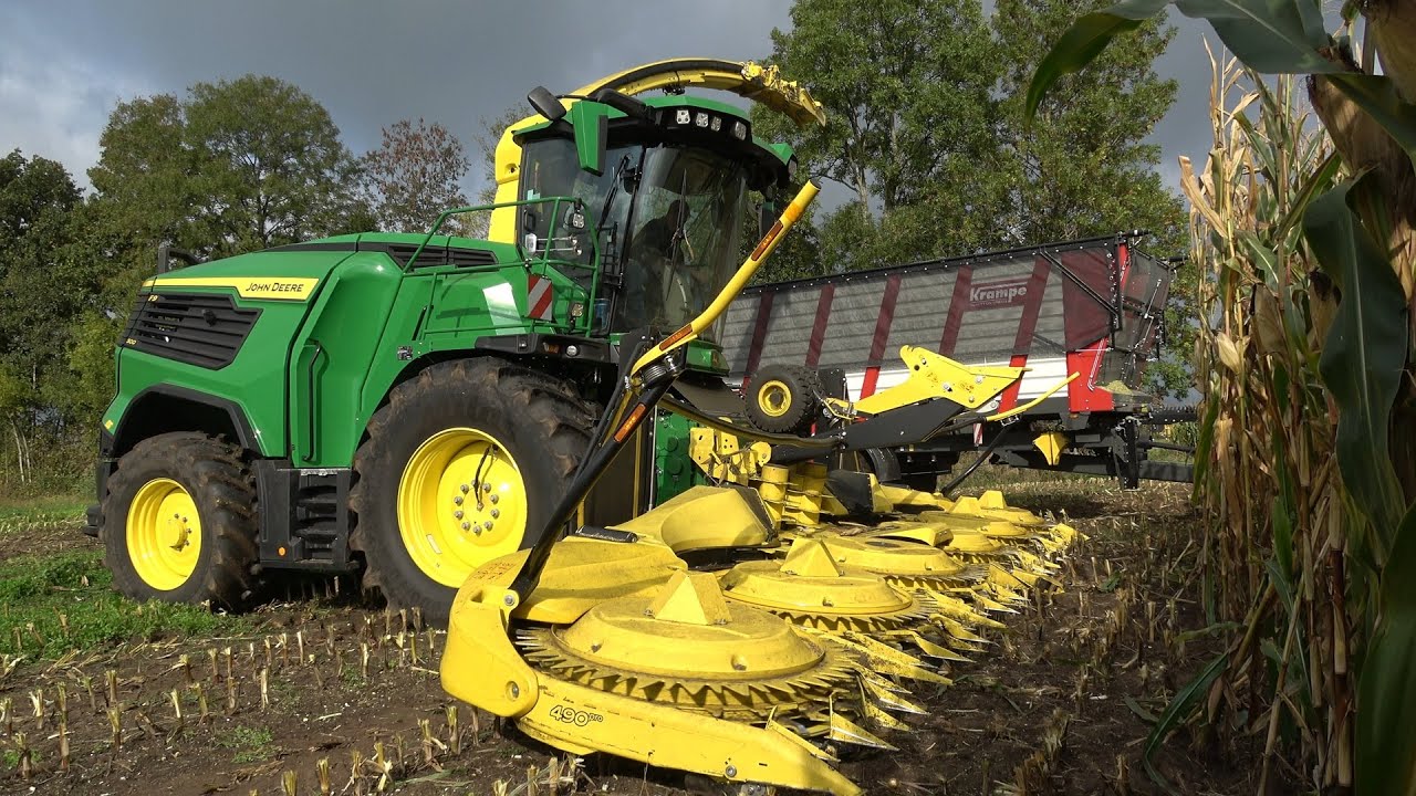 John Deere F9 500 hakselaar demo tour icm de nieuwe Krampe Radium 830S silagewagen - Den Ham (2025)