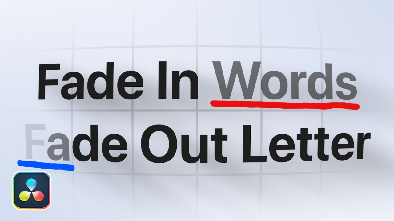 AE Like Fade Up Words Fade Out Letter FINALLY For DaVinci Resolve