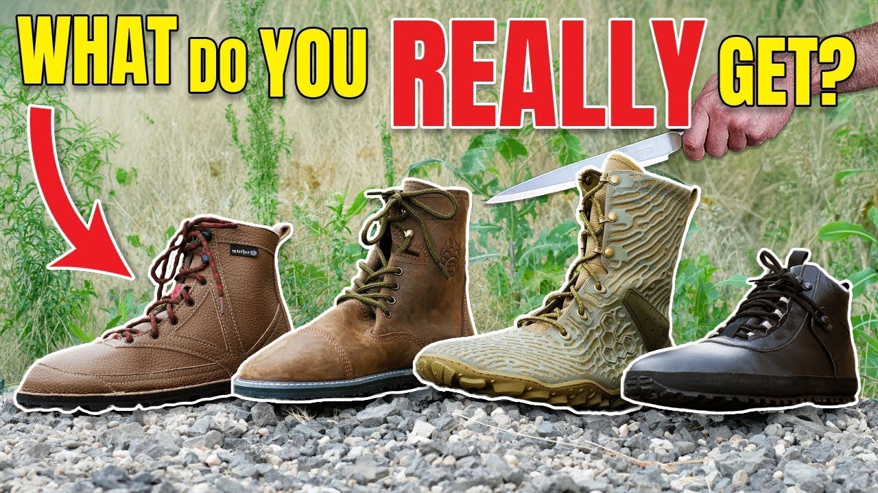 Top 4 barefoot hiking boots cut in half - Vivobarefoot + more