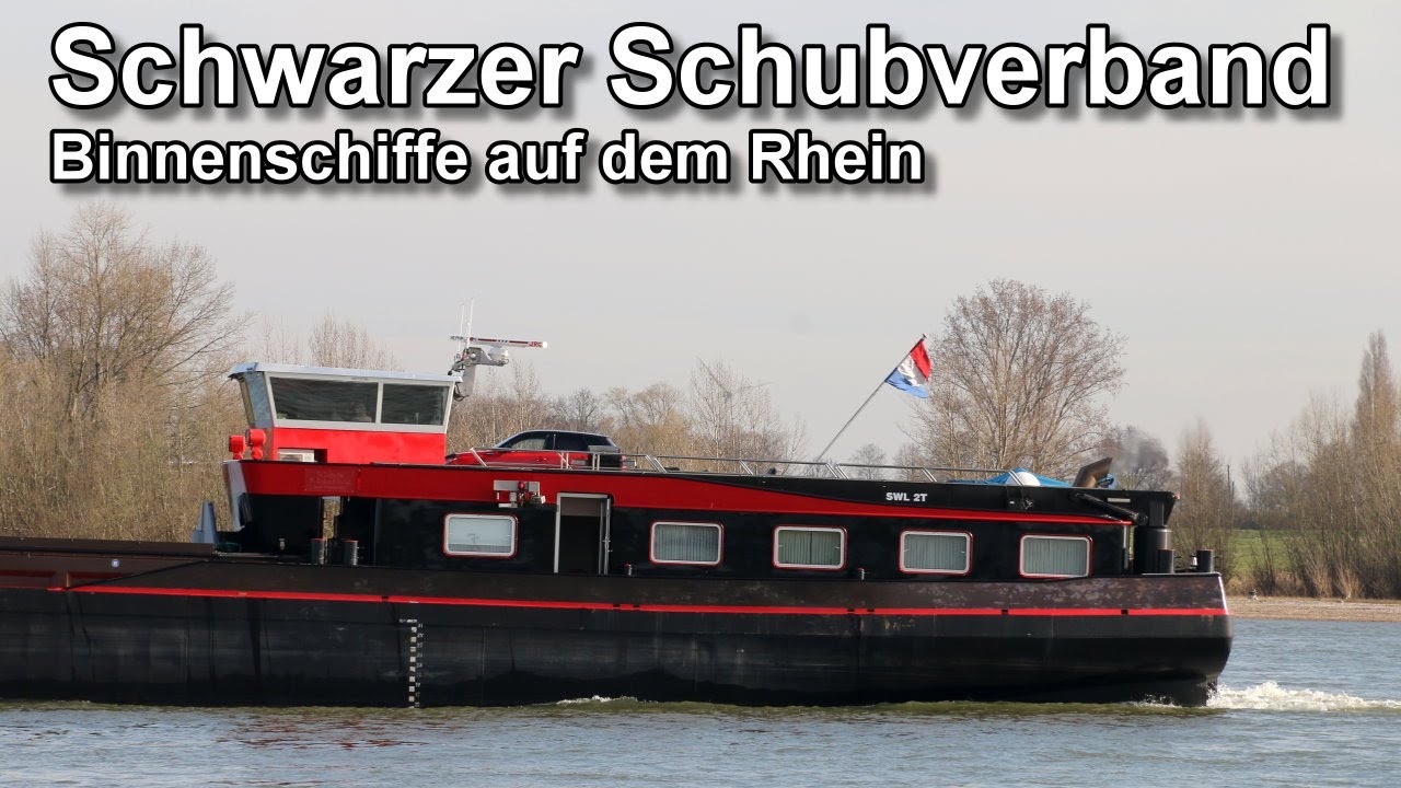 Schubverband Black-Sunny auf dem Rhein - Binnenschifffahrt - Rees