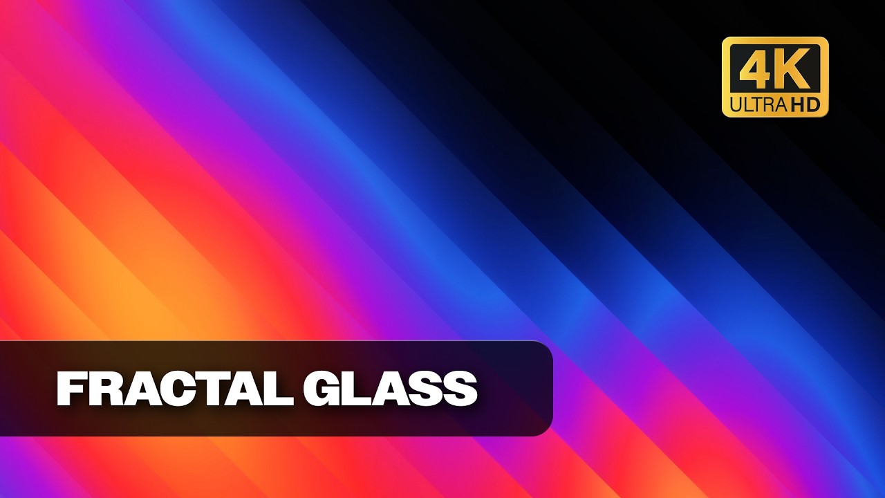 4K Abstract Chromatic Glass Loop - Reeded Glass Background 1 Hour
