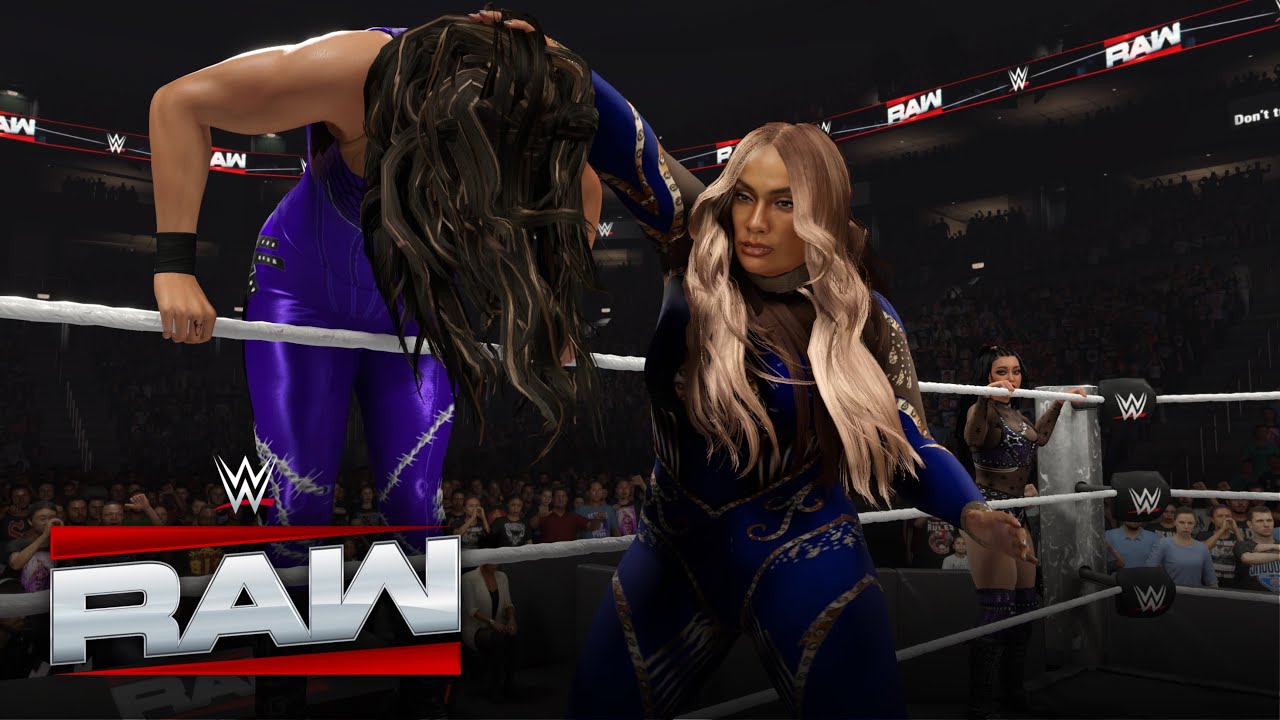 WWE 2K25 RAW THE JUDGMENT DAY VS CANDICE LERAE & NIA JAX - WINNERS FACE PRETTY BEAUTY AT EC