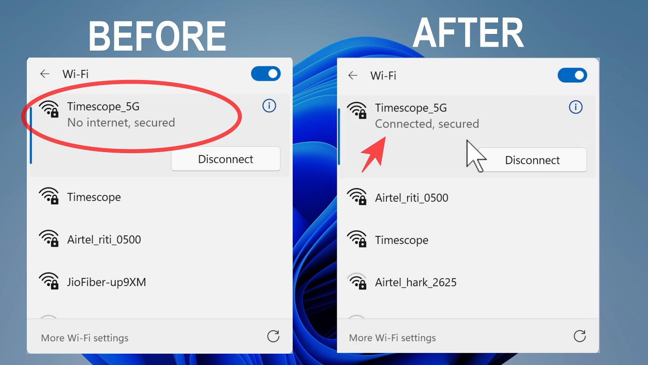 Исправление ошибки «Нет Интернета, защищено» — Wi-Fi подключен, но нет Интернета в Windows 11/10