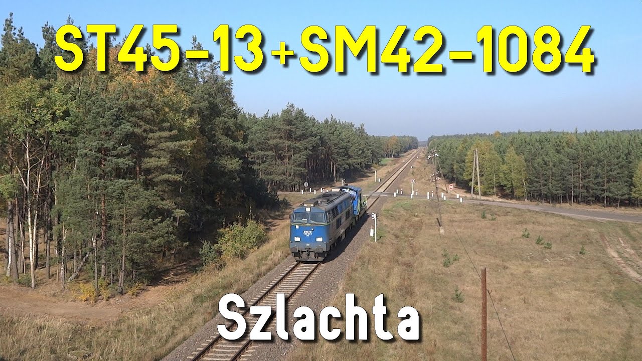 Szlachta wiadukt: ST45-13 i SM42-1084 luzem z Lipusza // Viaduct in Szlachta and ST45-13 & SM42-1084