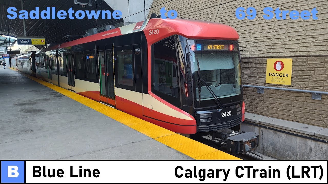 Calgary CTrain Blue Line (full ride) Front POV - Saddletowne to 69 Street Station
