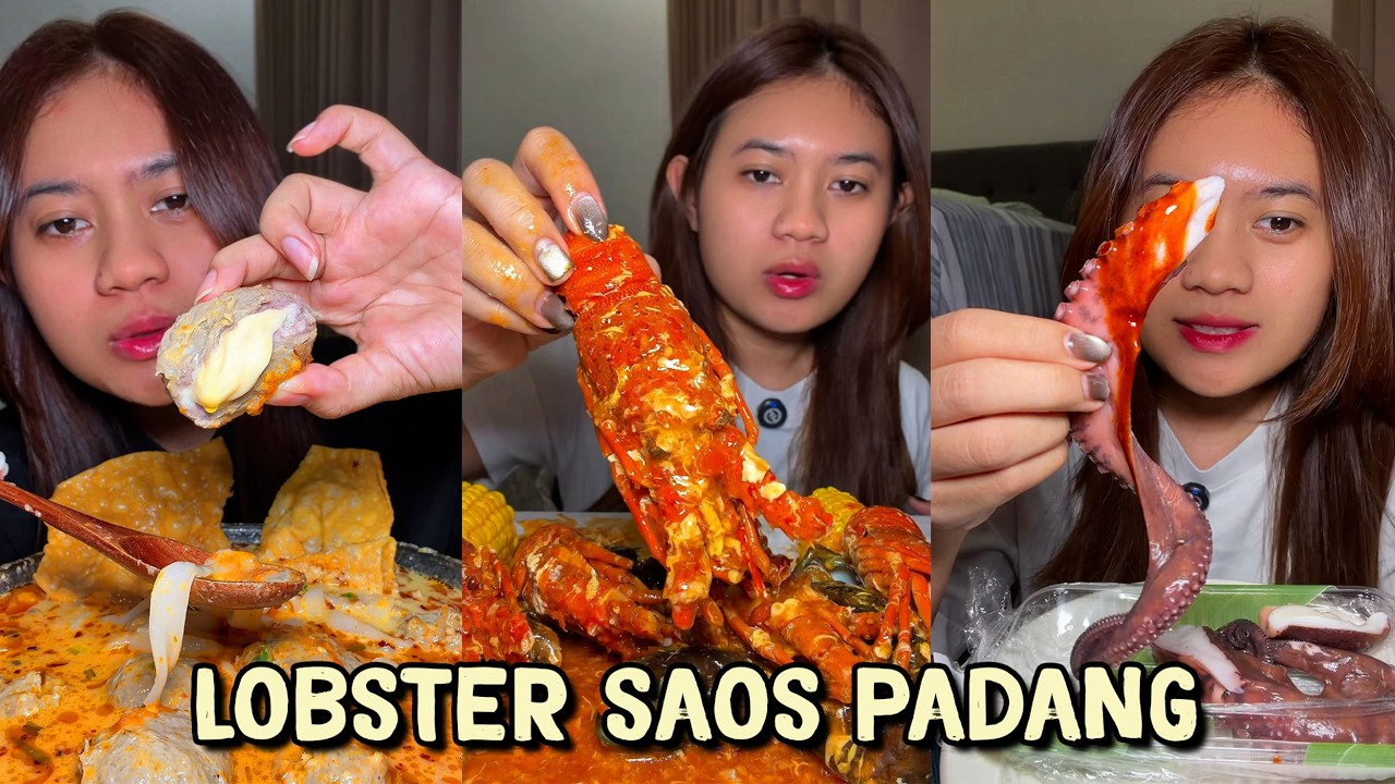 MUKBANG LOBSTER BUMBU SAOS PADANG!! - TIKTOK HEYCHANDRAA MUKBANG MAKANAN UNIK