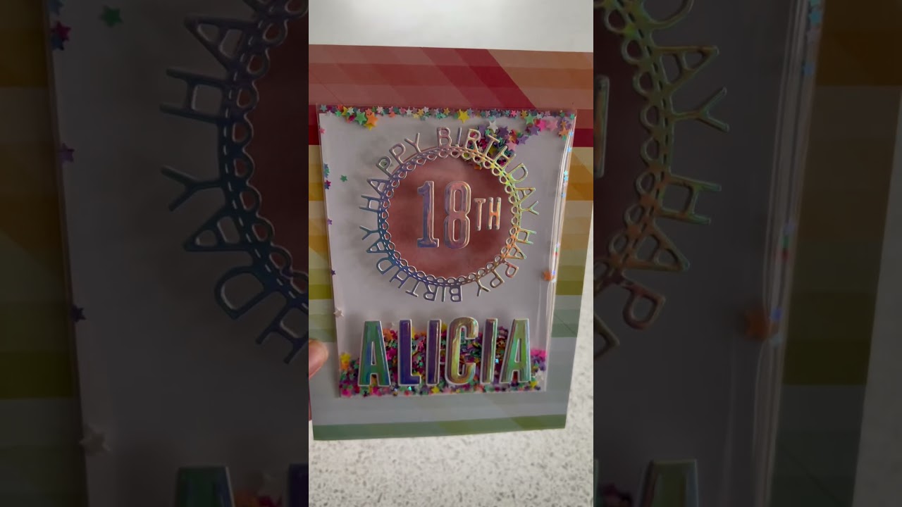 Flat Shaker 18th Birthday #cardmaking #shakercard #asmr