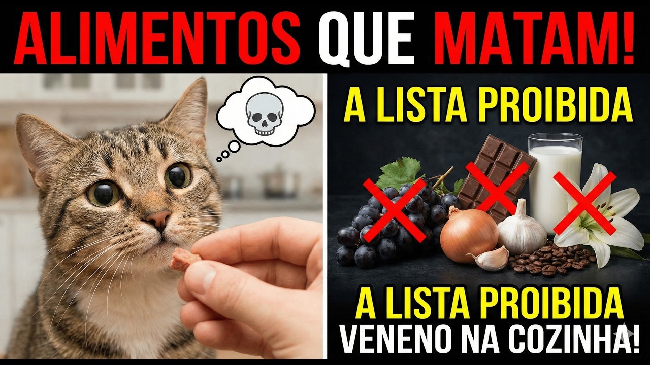 O Veneno na Cozinha – A Lista Alimentos Proibidos para Gatos #gatos #cat #amor #pets #veterinaria
