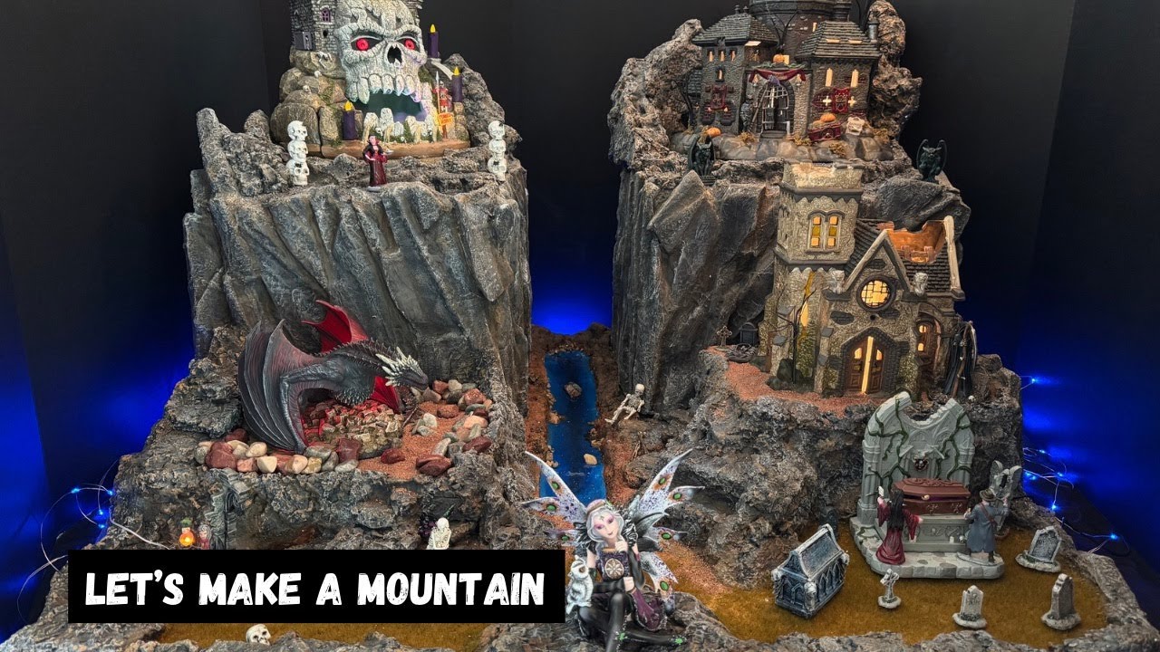 Create a Realistic Mountain Display using styrofoam coolers, plaster and sculptamold