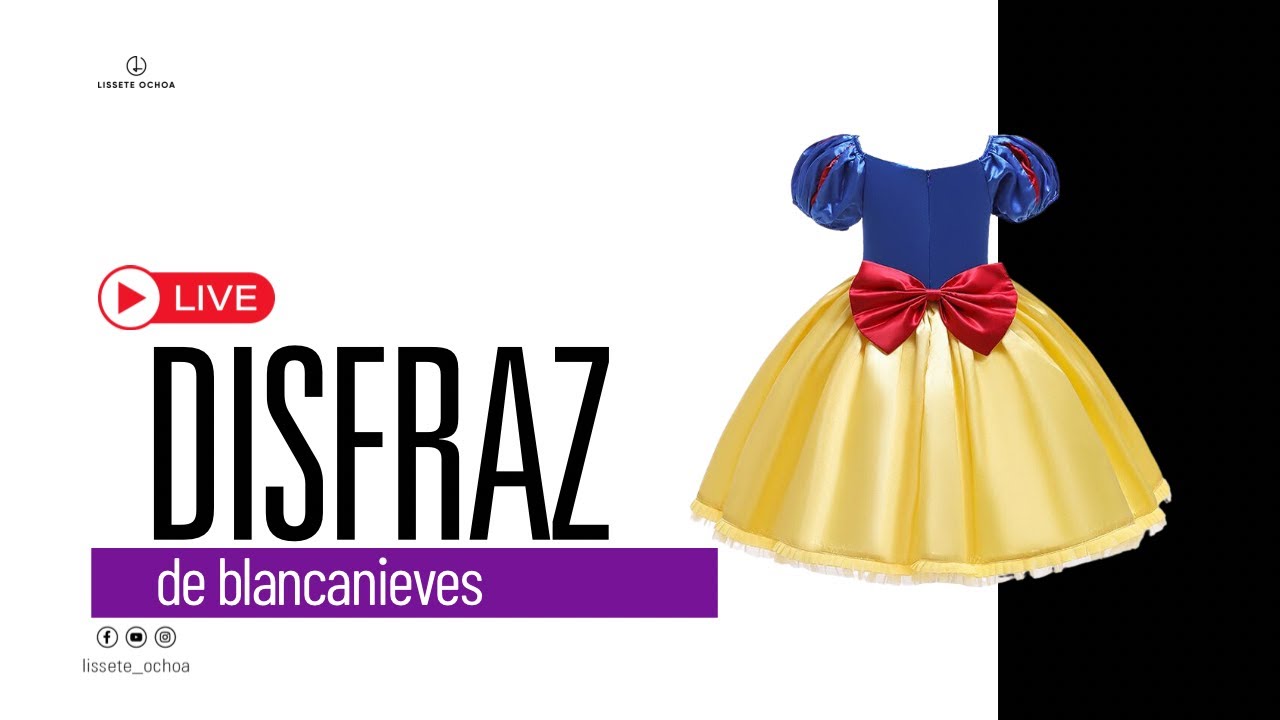 Como hacer el DISFRAZ de BLANCANIEVES 👉 #LisseteOchoa #L8A #AltaCostura #Patronaje #BlancaNieves
