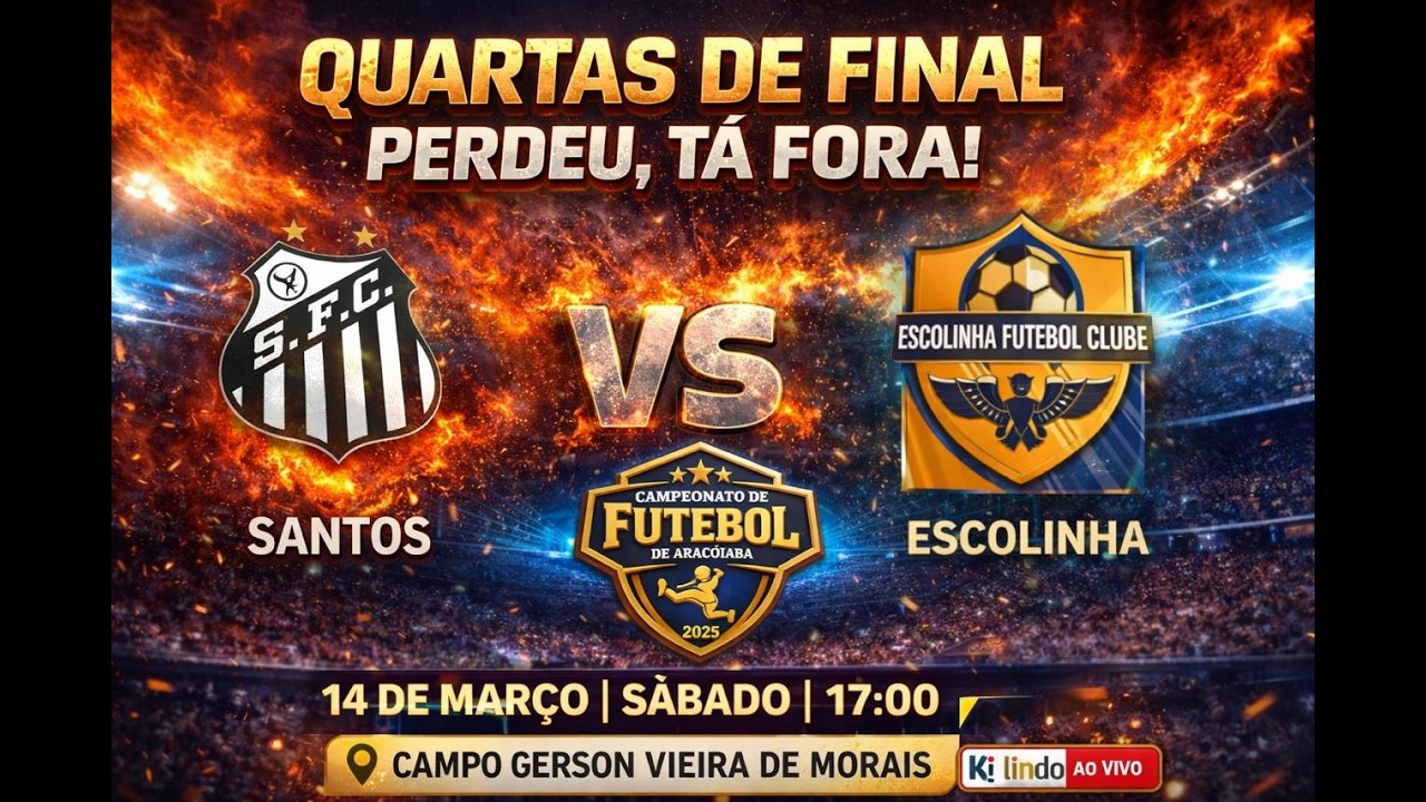 SANTOS X ESCOLINHA - QUARTAS DE FINAL DO CAMPEONATO ARACOIABENSE 25/26