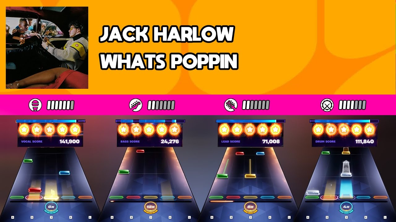 [Fortnite Festival] Jack Harlow - WHATS POPPIN || All Instruments Expert 100%
