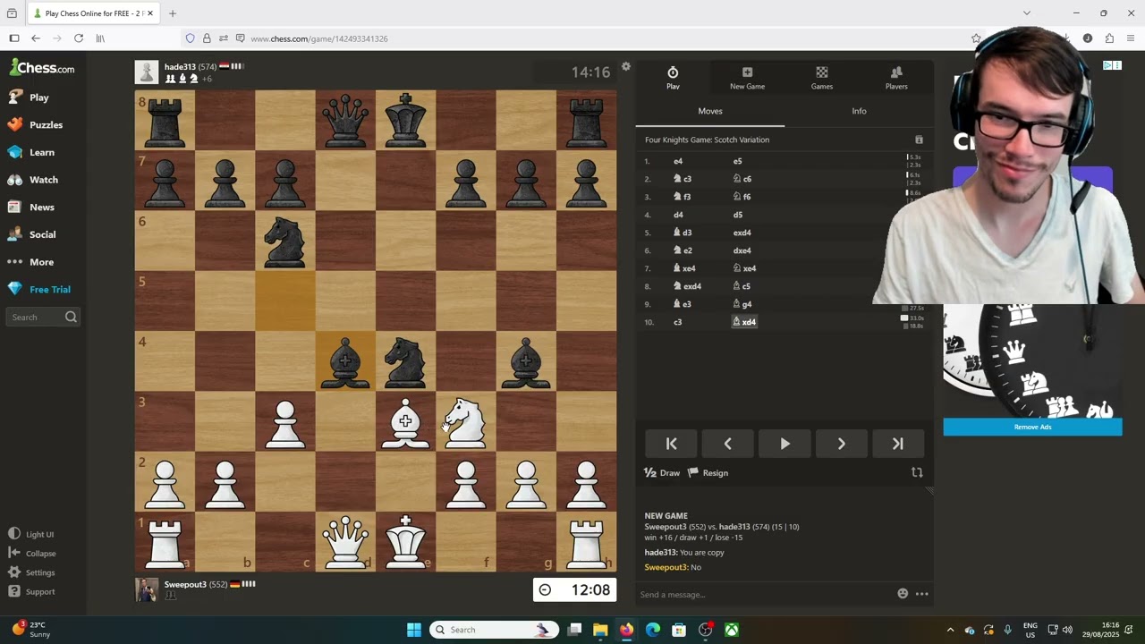 Chess game today | Road To 600 (Opening blunder; can we come back?)