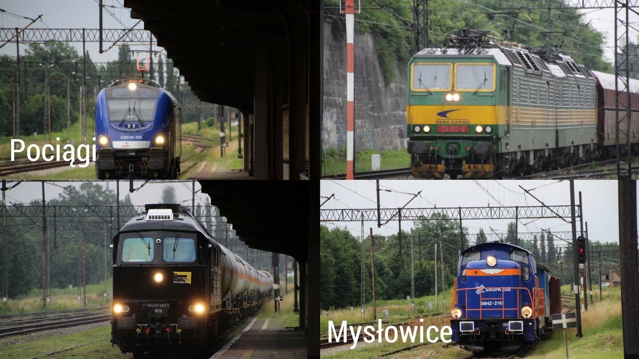 Stacja Mysłowice - 6 osobowych, 8 towarowych, 2 luzaki i super maszynista SM42 Grupy ZUE.