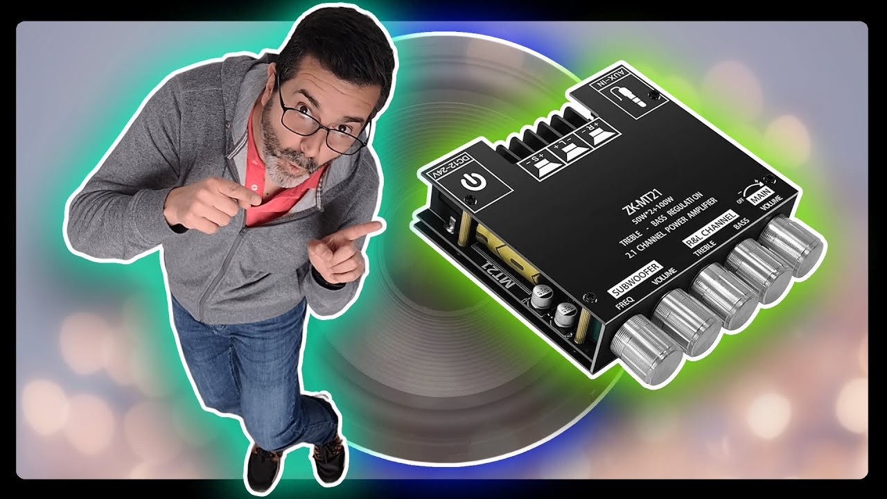 🔊🎵🎶 ZK-MT21, Amplificador ultra BARATO y POTENTE, Chip CS8673E, 50W L + 50W R + 100W Subwoofer