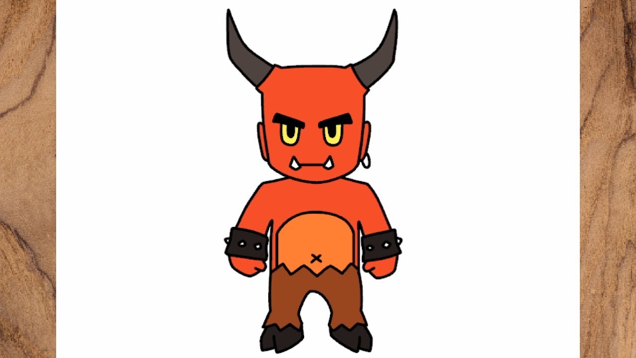 Como dibujar a Red Demon de Stumble Guys paso a paso