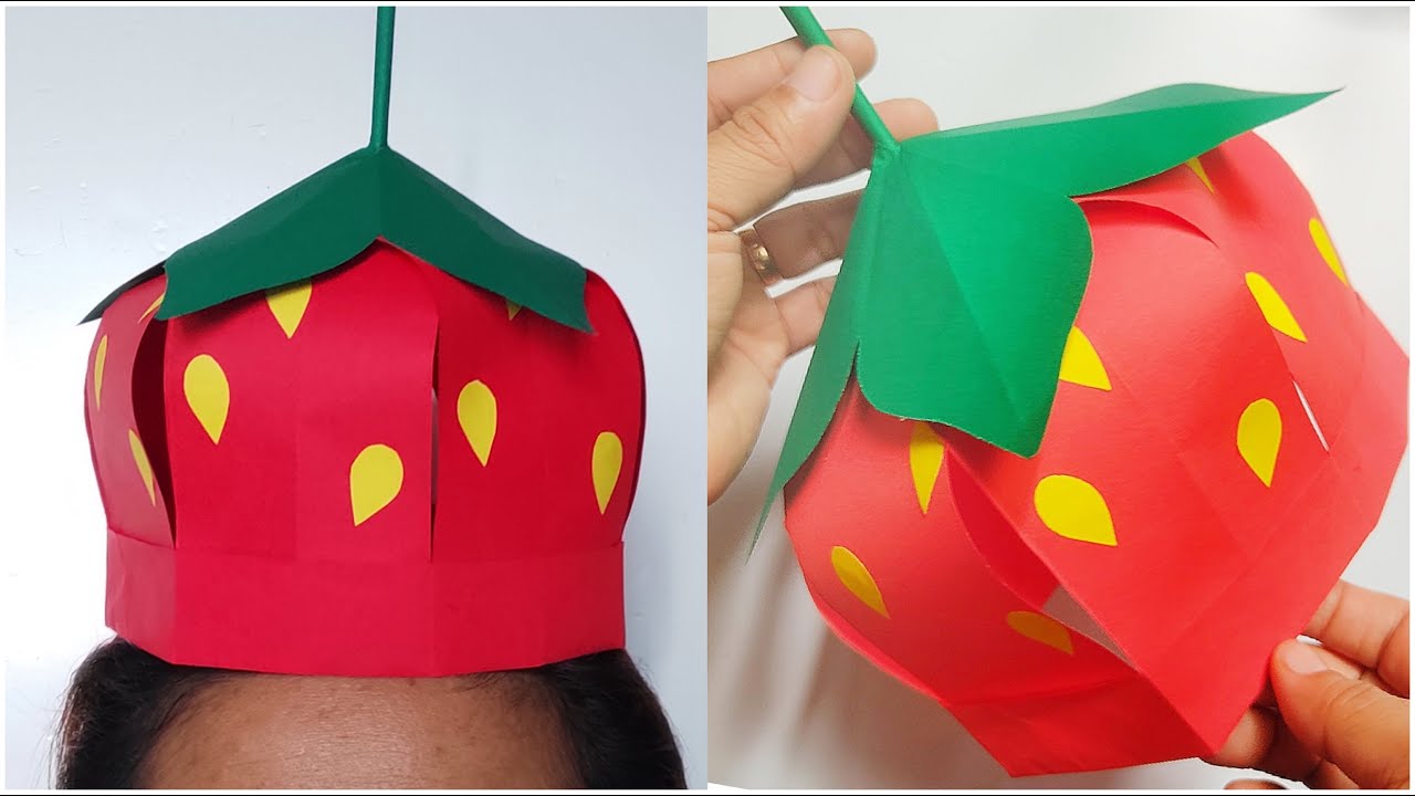 PAPER STRAWBERRY CROWN LAST MINUTE DIY HEADDRESS