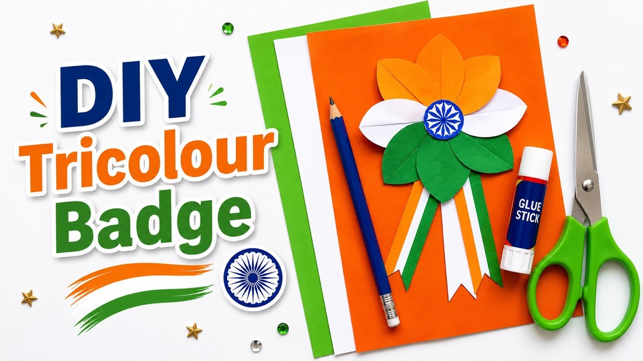 DIY Tricolour Badge 🇮🇳 | Easy Independence Day Paper Craft🇮🇳 | 15 August Badge Making 🧡🤍💚