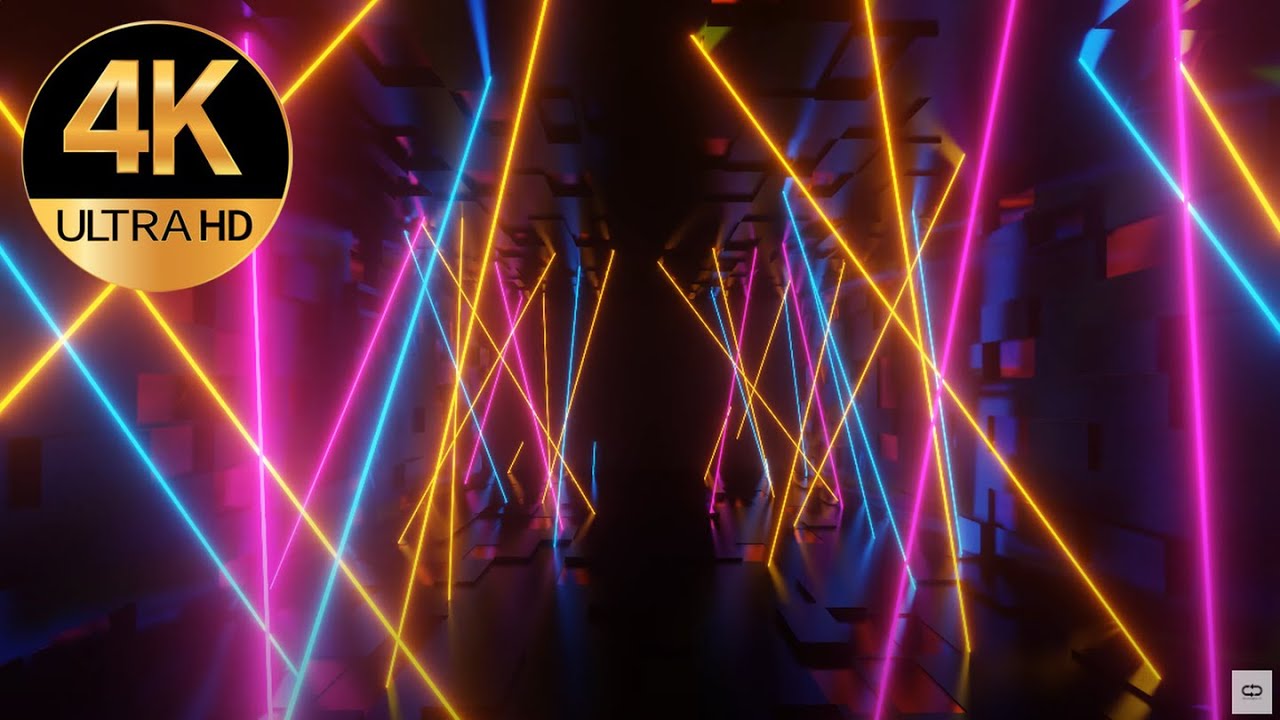 10 Hours TV 4k fast moving Neon lines  Metallic color abstract Video Background loops
