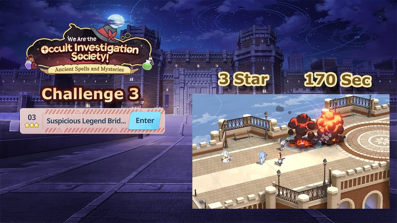 Blue Archive Global - We Are the Occult Investigation Society ! Challenge 3 (3 Star & 170 Sec Clear)