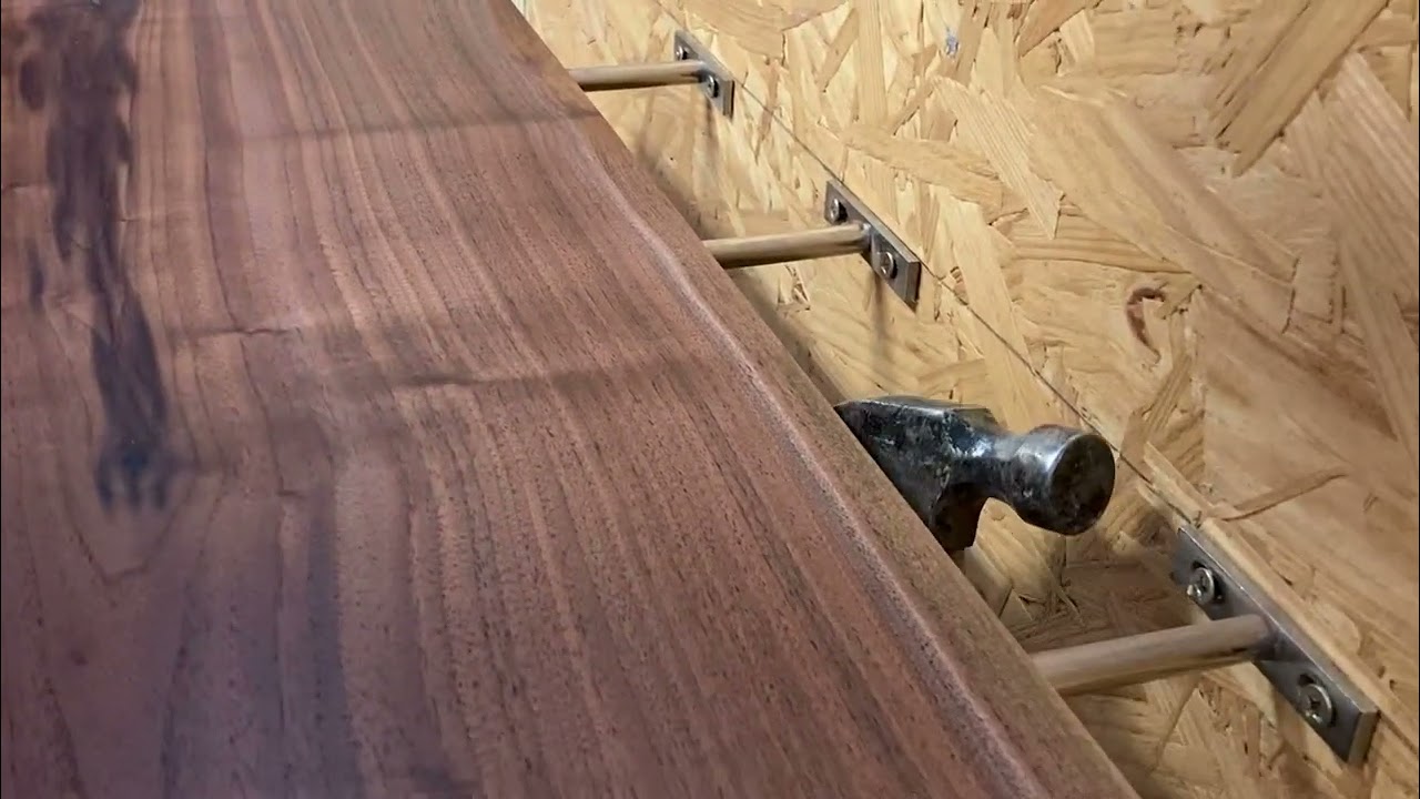 How to install Modern Solid wood Floating Shelf with hidden metal brackets