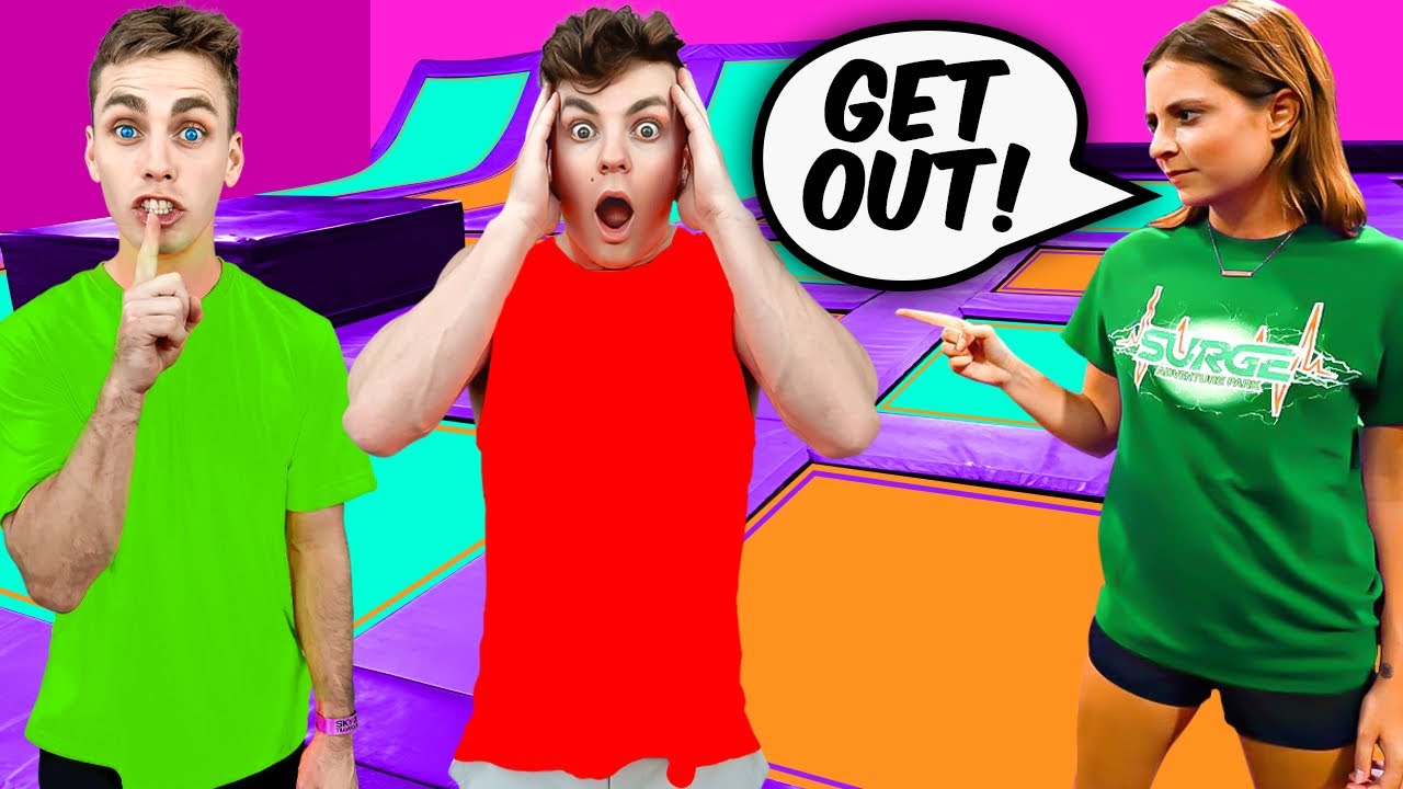 BREAKING ALL THE RULES AT THE TRAMPOLINE PARK!