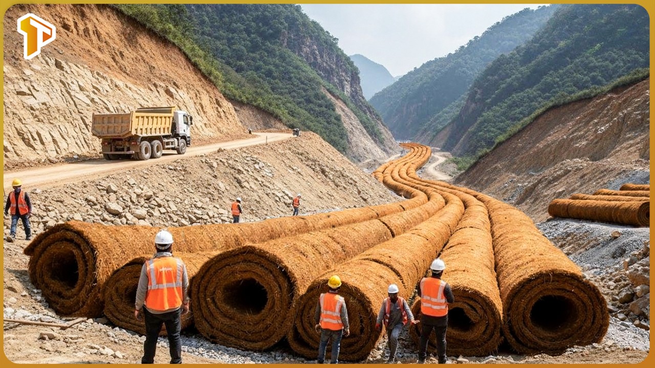 How Genius Indian Engineers Build Massive Roads from Million Tons of Waste Coconut Fiber