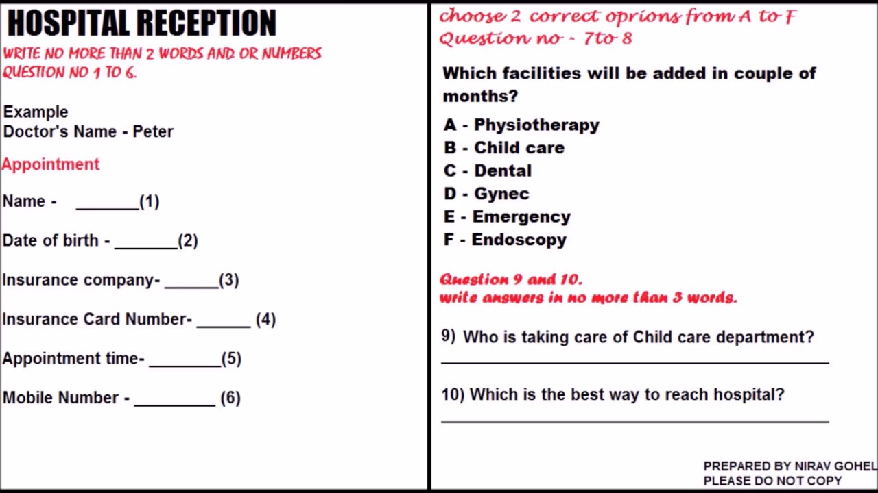 IELTS Listenig practice  form filling, form completion || 3